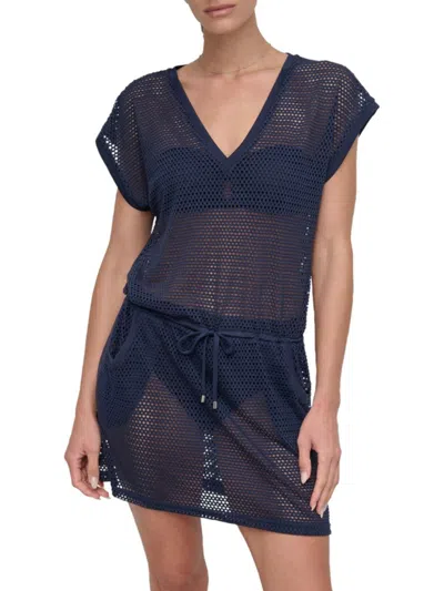 Dkny Women's Crochet Cover-up Minidress
