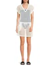 Dkny Women's Crochet Cover-up Minidress In Soft White