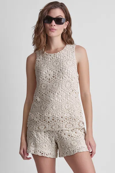 Dkny Women's Crochet Knit Tank In Neutral