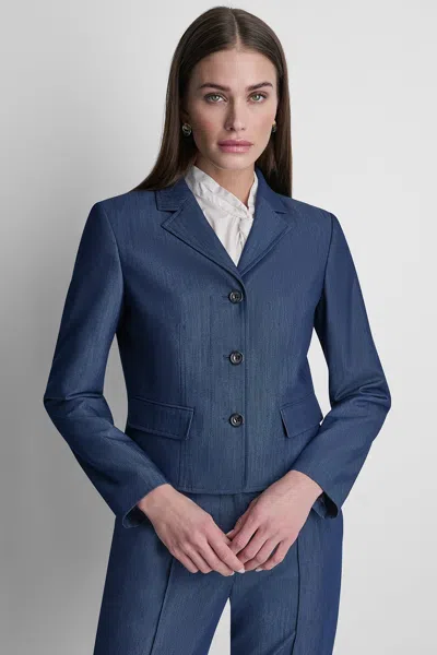 Dkny Women's Cropped Blazer In Blue