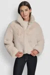 Dkny Women's Cropped Faux Fur Jacket In Neutral