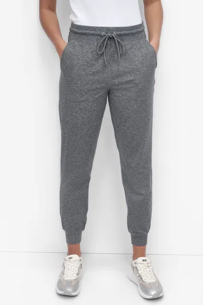 Dkny Women's Cropped High-rise Slim Jogger Pants In Gray