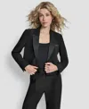 Dkny Women's Cropped Long Sleeve Jacket In Black