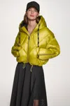 Dkny Women's Cropped Puffer Jacket In Green