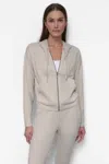 Dkny Women's Cropped Space-dyed Hoodie In Neutral