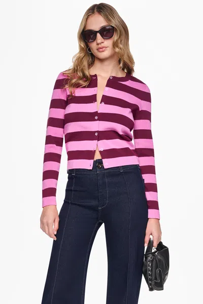 Dkny Women's Cropped Striped Cardigan In Multi