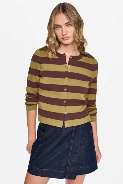 Dkny Women's Cropped Striped Cardigan In Pattern