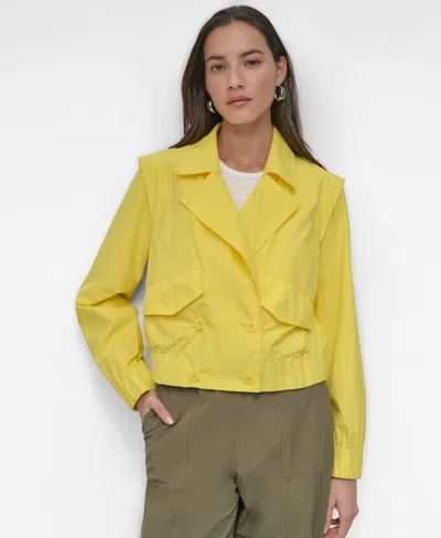 Dkny Women's Cropped Trench Jacket In Daffodil