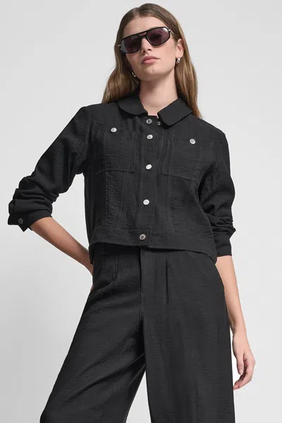 Dkny Women's Cropped Trucker Jacket In Black