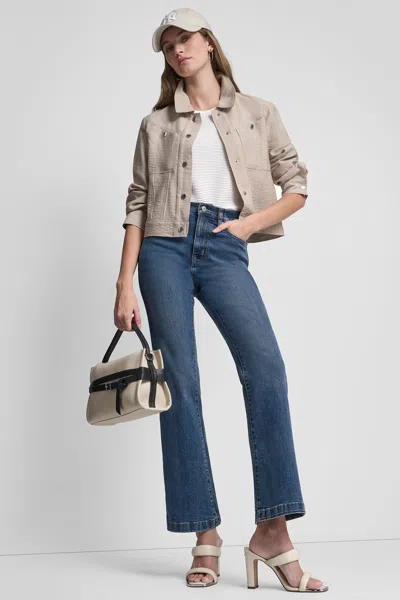 Dkny Women's Cropped Trucker Jacket In Neutral