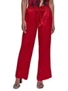 Dkny Crushed Drawstring Wide Leg Pants In Red
