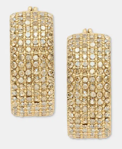 Dkny Women's Crystal Gold-tone Wide Hoop Earrings