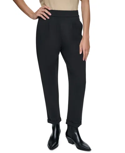 Dkny Women's Cuffed Capri Soho Ponte Pants In Black