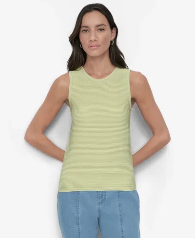 Dkny Seamless Rib Tank In Tea Green