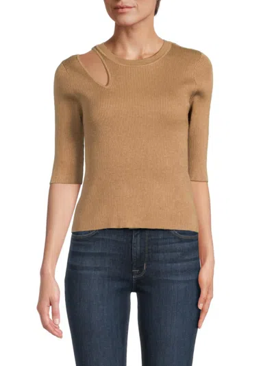 Dkny Women's Cutout Sweater In Brown