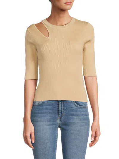 Dkny Women's Cutout Sweater In Gold Sand