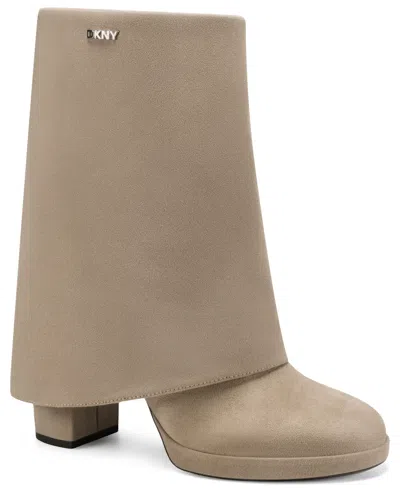 Dkny Women's Dana Platform Booties In Brown