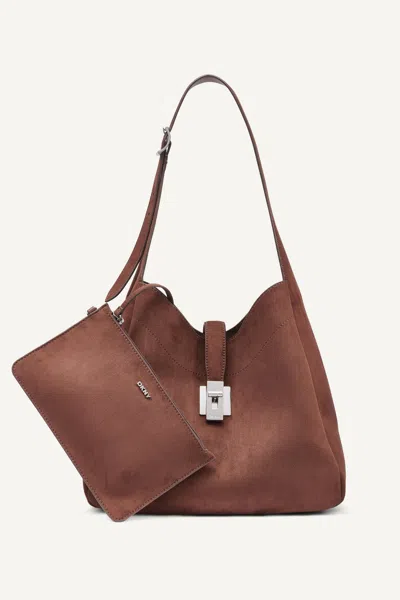 Dkny Women's Daria Large Hobo Bag In Chocolate