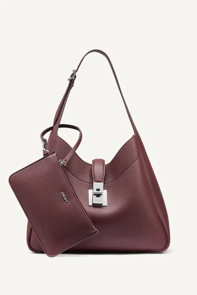 Dkny Women's Daria Medium Hobo Bag In Aged Wine