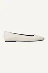 Dkny Women's Darianne Logo-embossed Ballet Flat In White