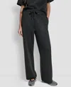 Dkny Women's Debossed Logo Pull-on Pants In Black