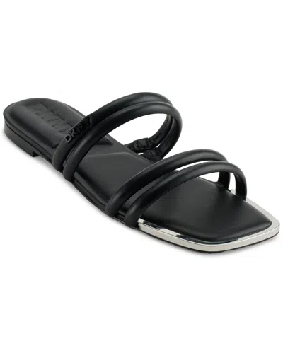 Dkny Women's Dee Strappy Slide Sandals In Black