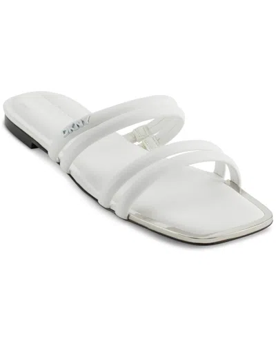 Dkny Women's Dee Strappy Slide Sandals In Bright White