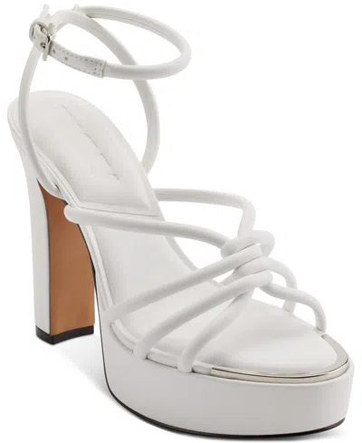 DKNY WOMEN'S DELICIA STRAPPY KNOTTED PLATFORM SANDALS