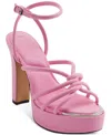 Dkny Ankle Strap Platform Sandal In Flamingo