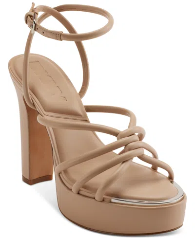 DKNY WOMEN'S DELICIA STRAPPY KNOTTED PLATFORM SANDALS