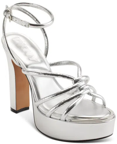 DKNY WOMEN'S DELICIA STRAPPY KNOTTED PLATFORM SANDALS