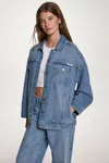 Dkny Women's Foundation Denim Trucker Jacket In Blue