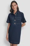 Dkny Women's Denim Mini Shift Dress In Blue