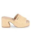 Dkny Women's Desirae Textured Platform Sandals In Natural