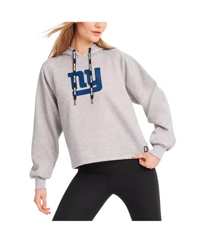 Dkny Women's  Sport Heather Gray New York Giants Debbie Dolman Raglan Pullover Hoodie