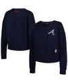 Dkny Women's  Sport Navy Atlanta Braves Lily V-neck Pullover Sweatshirt In Navy