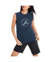 Dkny Women's  Sport Navy Atlanta Braves Madison Tri-blend Tank Top In Blue