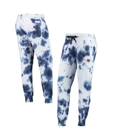 Dkny Women's  Sport White, Navy New England Patriots Melody Tie-dye Jogger Pants In White,navy