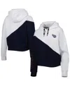 Dkny Women's  Sport White, Navy Tennessee Titans Bobbi Color Blocked Pullover Hoodie In Multi