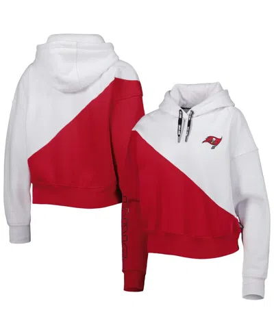 Dkny Women's  Sport White, Cardinal Arizona Cardinals Bobbi Color Blocked Pullover Hoodie In White,cardinal