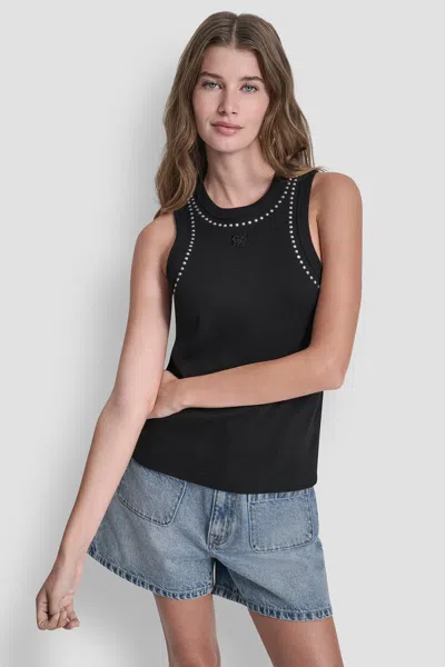 Dkny Women's Dome Studs Tank In Black