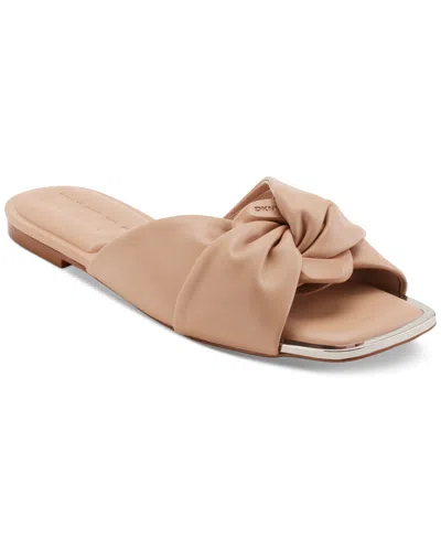 Dkny Women's Doretta Square Toe Slide Sandals In Rose Beige