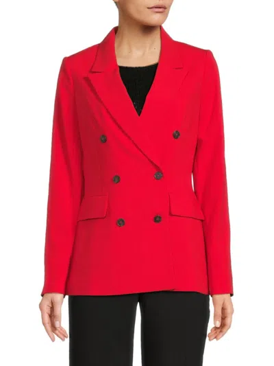Dkny Women's Double-breasted Blazer In Red Light