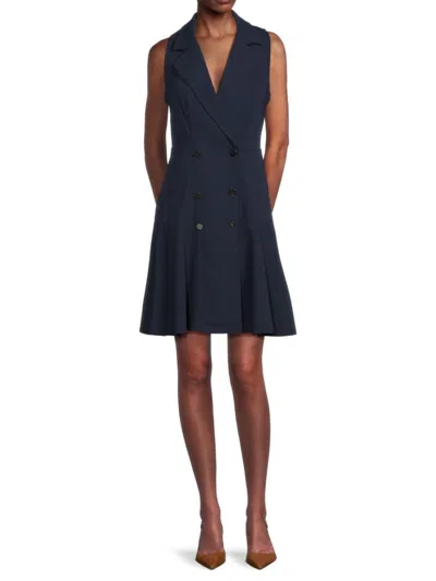 Dkny Women's Double Breasted Blazer Style A Line Dress In Navy