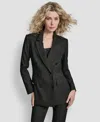 Dkny Women's Double Breasted Long Sleeve Blazer In Black