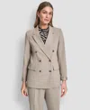 Dkny Women's Double Breasted Long Sleeves Jacket In Gray
