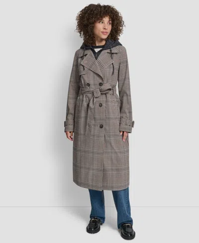 Dkny Women's Double Breasted Trench Coat In Gray
