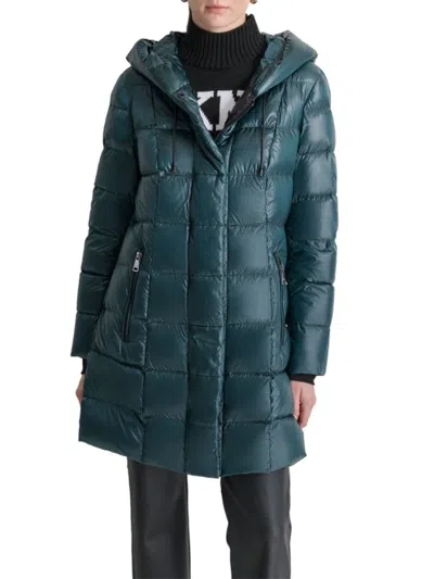 Dkny Hooded Packable Down Jacket In Malachite