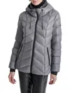 Dkny Hooded Packable Down Jacket In Graphite