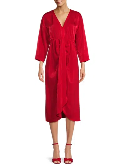 Dkny Women's Drape Dolman Sleeve Dress In Scarlet